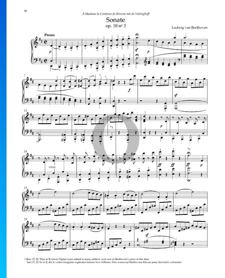 Sonata n.º 6 en fa mayor, Op. 10 n.º 3 Partitura