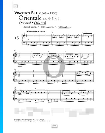 Oriental, Op. 445 No. 1: Little Arabes Partitura
