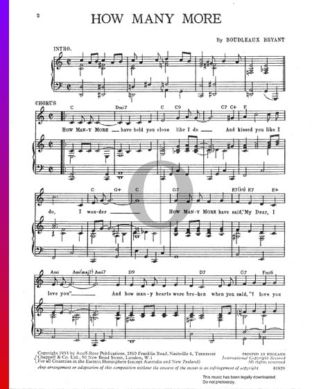 How Many More Sheet Music