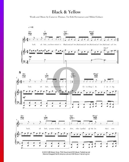 Black & Yellow Sheet Music