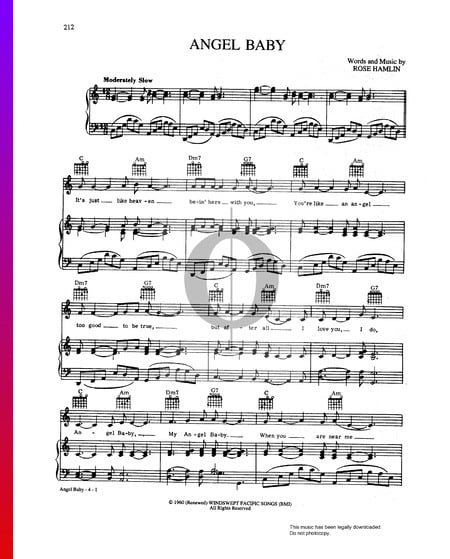Angel Baby Sheet Music