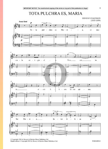 Tota Pulchra Es, Maria, Op. 12 No. 2 Sheet Music