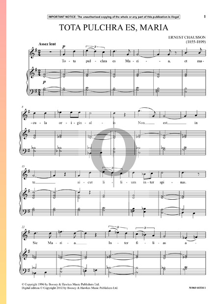 Tota Pulchra Es, Maria, Op. 12 No. 2 Sheet Music