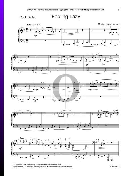 Feeling Lazy Musik-Noten