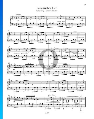 Canción italiana, Op. 39 n.º 15 Partitura