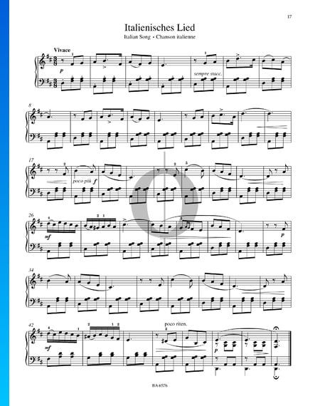 Italian Song, Op. 39 No. 15 Sheet Music