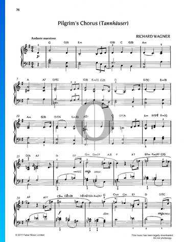 Pilgrim's Chorus, WWV 70 Sheet Music