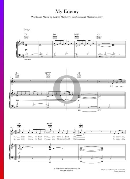 My Enemy Partitura