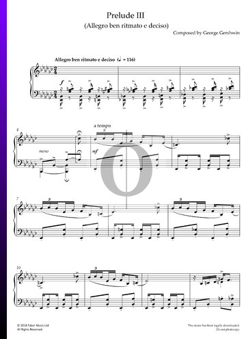 Partition Prélude III (Allegro ben ritmato e deciso)