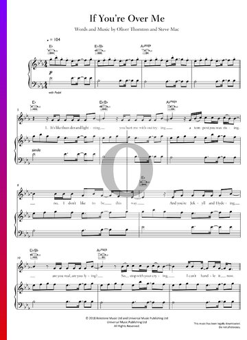 If You're Over Me Partitura