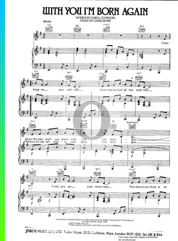 With You I'm Born Again Sheet Music