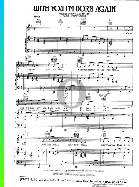 With You I'm Born Again Sheet Music