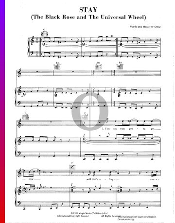 Stay (The Black Rose and The Universal Wheel) Partitura