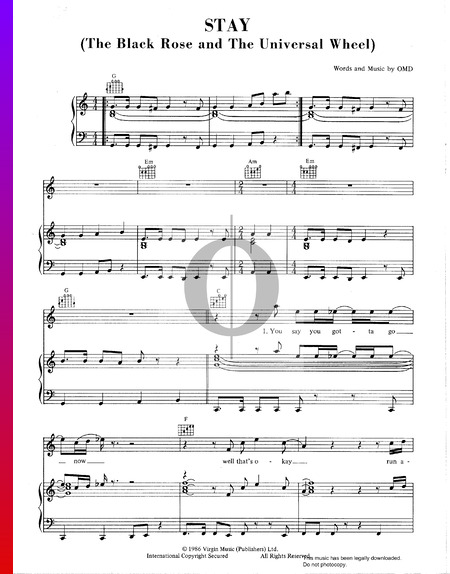 Stay (The Black Rose and The Universal Wheel) Sheet Music