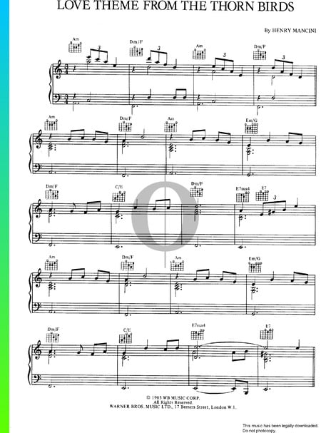 Love Theme (Thorn Birds) Partitura