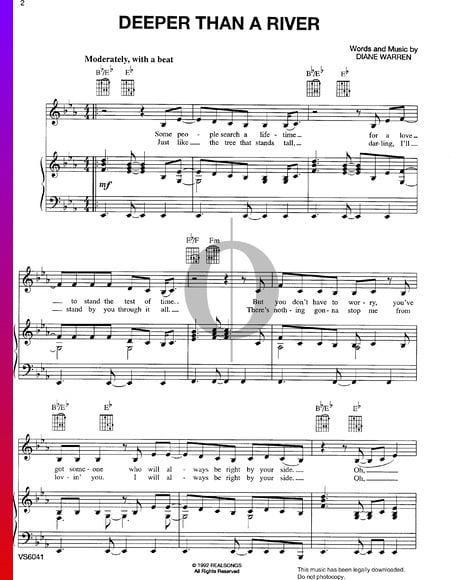 Deeper Than A River Sheet Music