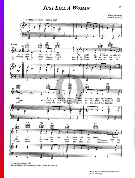 Just Like A Woman Musik-Noten
