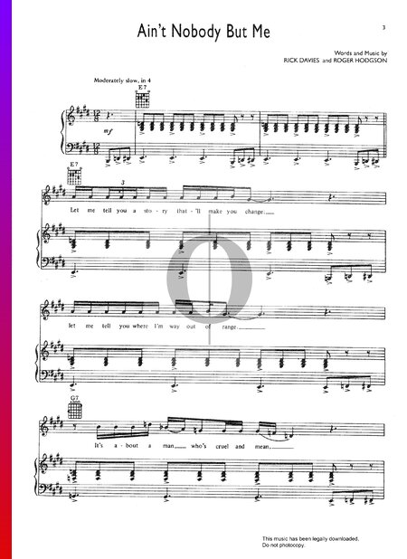Ain't Nobody But Me Musik-Noten
