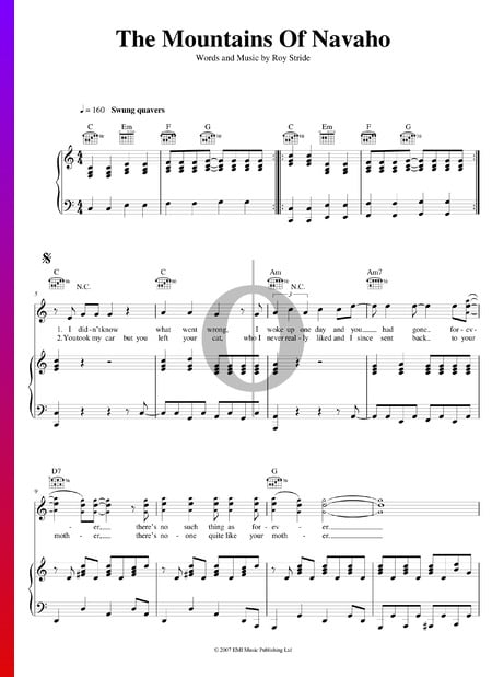 The Mountains Of Navaho Musik-Noten