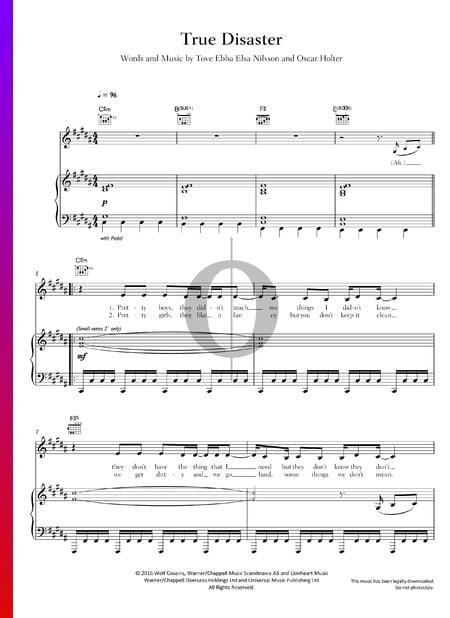 True Disaster Sheet Music