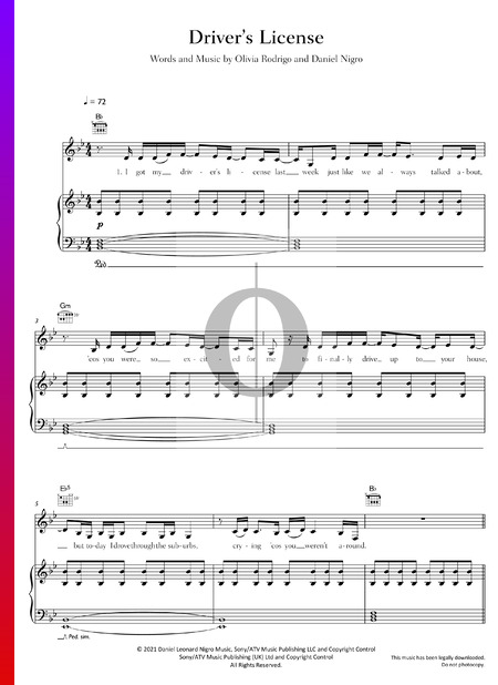Drivers License Sheet Music