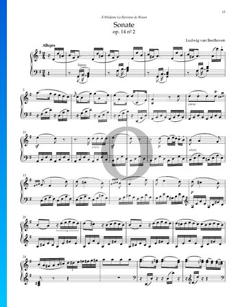 Sonata en sol mayor, Op. 14 n.º 2: 1. Allegro Partitura