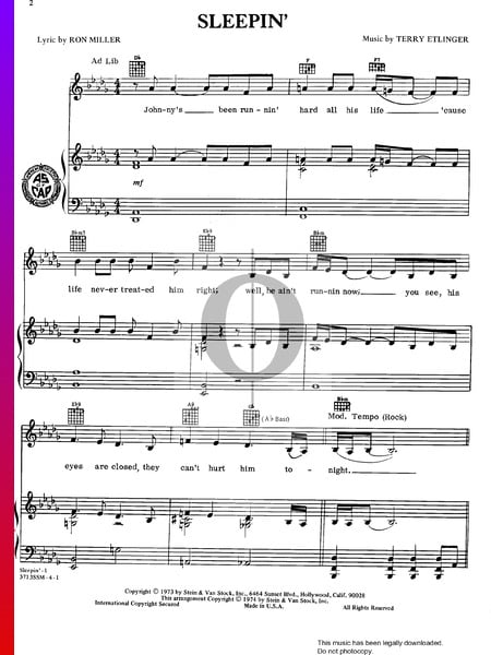 Sleepin' Sheet Music