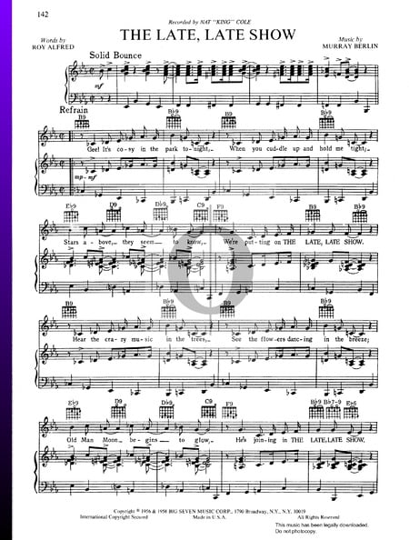 The Late, Late Show Sheet Music