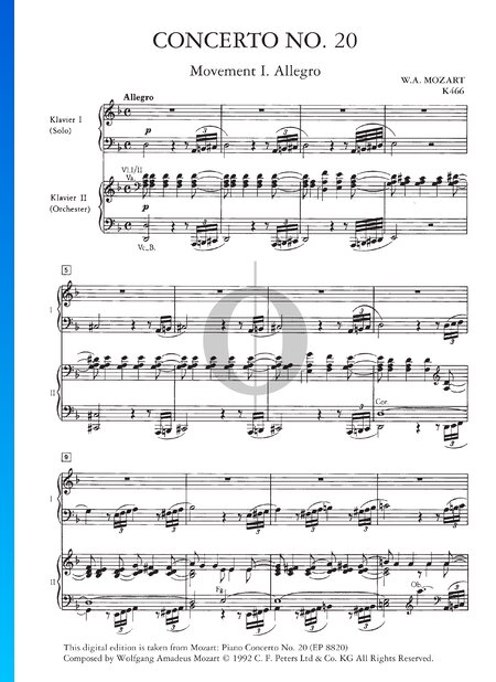 Klavierkonzert Nr. 20 in d-Moll, K. 466: 1. Allegro