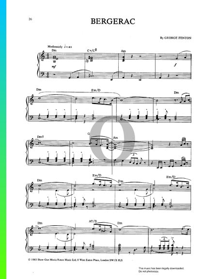 Bergerac Musik-Noten