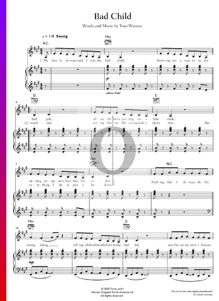 Bad Child Sheet Music