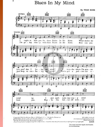 Blues In My Mind Sheet Music