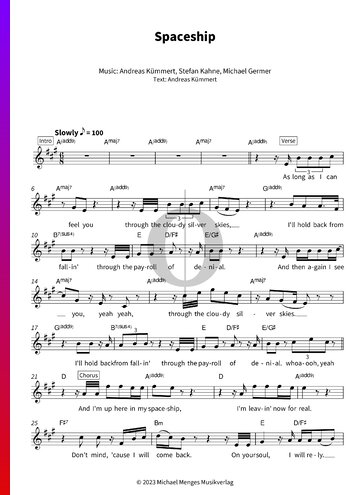 Spaceship Sheet Music