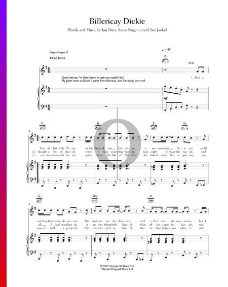 Billericay Dickie Musik-Noten