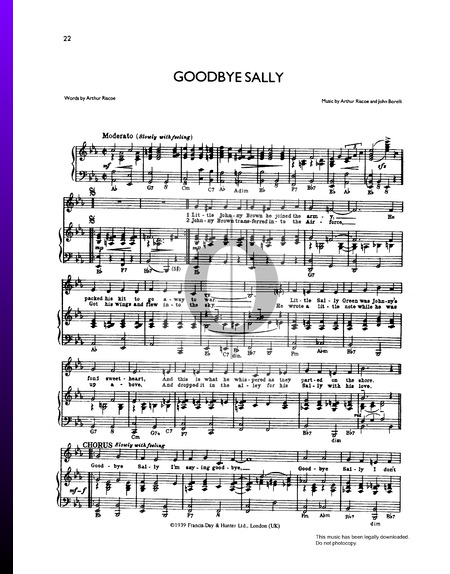 Goodbye Sally Musik-Noten