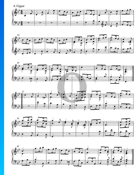 Suite B-Dur, HWV 440: 4. Gigue Musik-Noten