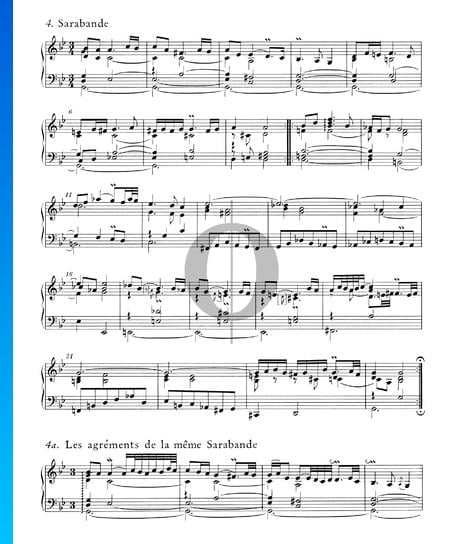 Englische Suite Nr. 3 g-Moll, BWV 808: 4. Sarabande Musik-Noten