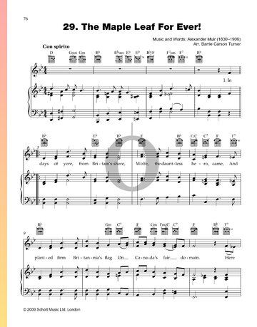 The Maple Leaf For Ever! Sheet Music
