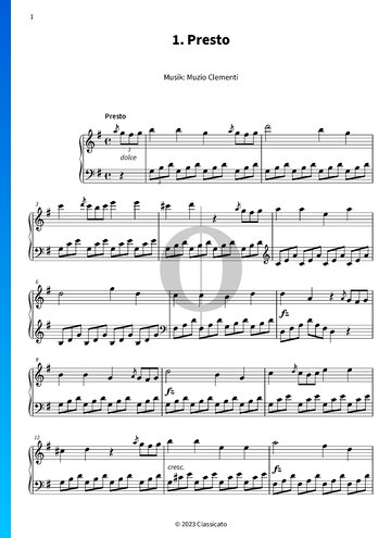 Sonatine in G Major, Op. 36 No. 5 Spartito