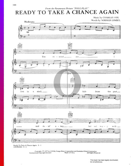 Ready To Take A Chance Again Musik-Noten