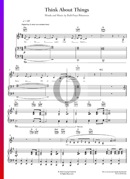 Think About Things Musik-Noten