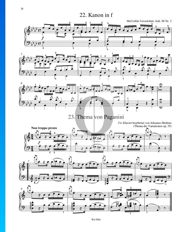 Tema de Paganini, Op. 35 Partitura » Johannes Brahms (Piano Solo) OKTAV Tema de Paganini, Op. 35 Partitura » Johannes Brahms (Piano Solo) OKTAV