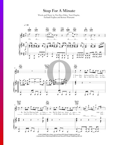 Stop For A Minute Musik-Noten