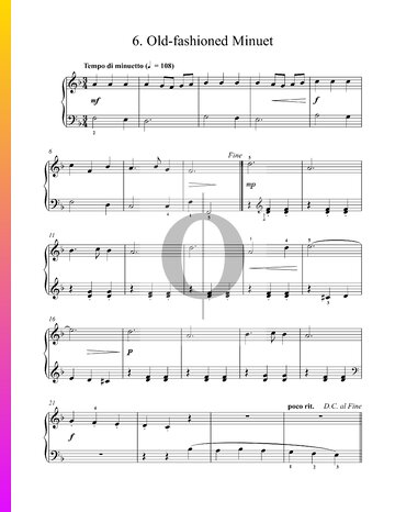 Old-fashioned Minuet Partitura