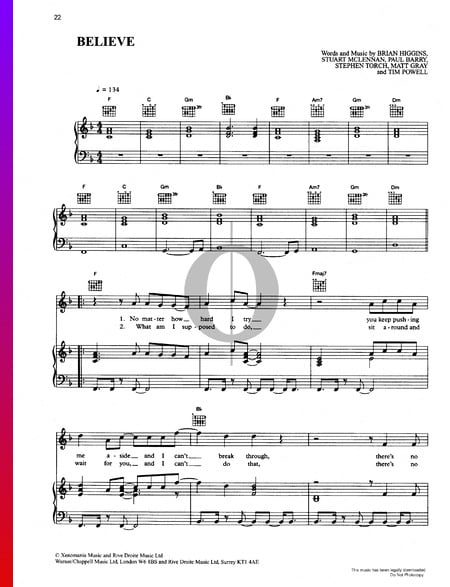 Believe Sheet Music