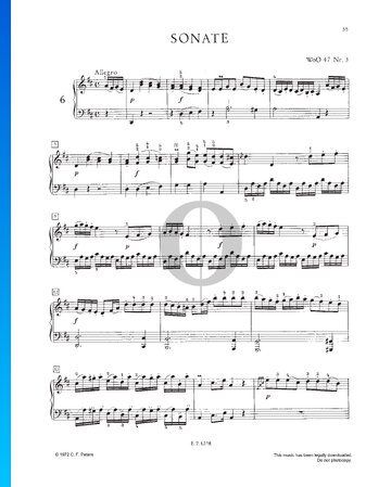 Sonate in D-Dur, WoO 47 Nr. 3 Musik-Noten