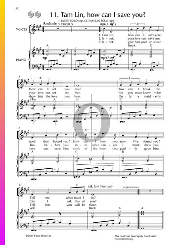 Tam Lin, How Can I Save You? Sheet Music