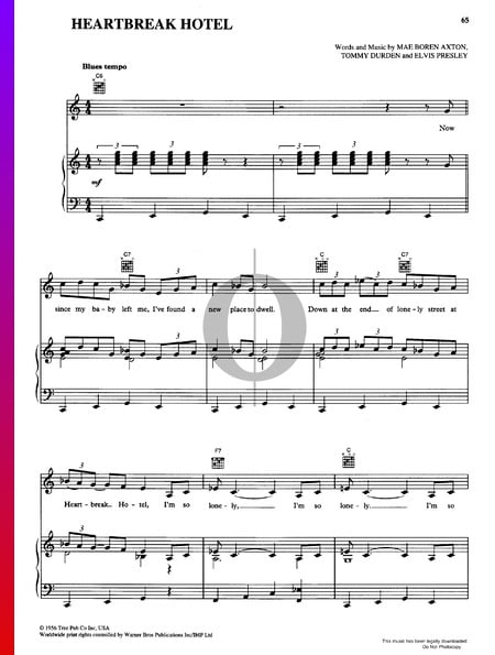 Heartbreak Hotel Musik-Noten
