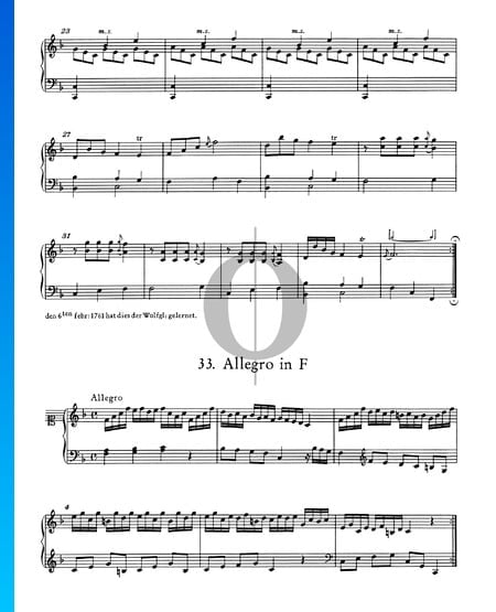 Allegro in F-Dur, Nr. 33 Musik-Noten