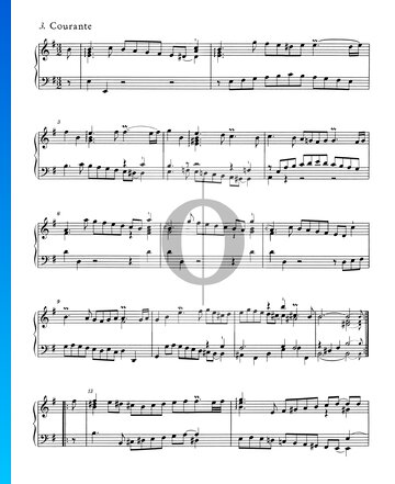 Suite inglesa n.º 5 en mi menor, BWV 810: 3. Courante Partitura